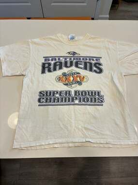 M&O Knits Baltimore Ravens Super Bowl XXXV T-Shirt Large